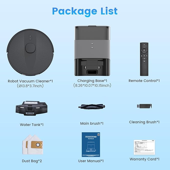 Robot Vacuum and Mop Combo, Self-Emptying, 60-Day Capacity, Schedule, 180mins Runtime, Home Mapping, Wi-Fi/App/Alexa/Remote, Robotic Vacuum Cleaner for Pet, Hard Floors, Carpet-Ruum Studio Home