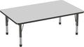 FDP Rectangle Activity School and Classroom Kids Table (36 x 60 inch), Toddler Leg, Adjustable Height 15-24 inches - Gray Top and Black Edge-Ruum Studio Home