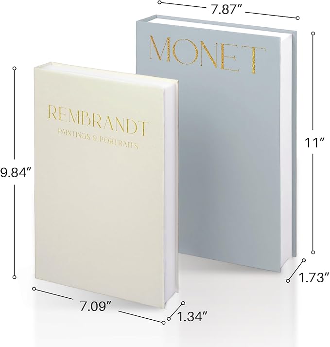 Linen Decorative Books for Home Decor,Set of 2 Aesthetic Faux Decor Book for Decoration,Fake Books for Bookshelf,Keepsake Storage Box (Blue & Beige)-Ruum Studio Home