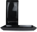 Long Melemine Serving Tray, 17.3x8x1.5 in Serving Platters and Trays for Appetizer, Charcuterie, Bread, Fruit, Dessert, Set of 2, Black-Ruum Studio Home