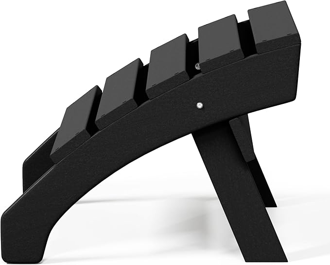 WestinTrends Dylan Outdoor Patio HDPE Adirondack Ottoman Footrest, Black-Ruum Studio Home