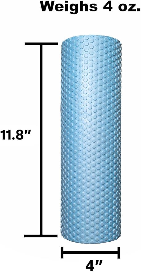 11.8 Inch Medium Density Foam Massage Roller - Light Blue Trigger Point Massage Roller for Deep Tissue Excercise, Massage and Recovery by GolgiStim-Ruum Studio Home