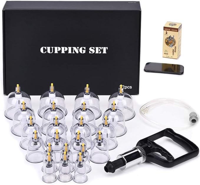 MUCHOO Cupping Set Professional Chinese Acupoint Cupping Therapy Sets Portable, Suction Hijama Cupping Set with Vacuum Magnetic Pump Cellulite Cupping Massage Kit 22-Cup-Ruum Studio Home
