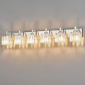 Modern Bathroom Vanity Light 6-Lights Brushed Nickel Vanity Light Crystal Wall Light Bathroom Light Fixtures-Ruum Studio Home