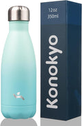 Insulated Water Bottles,12 oz Double Wall Stainless Steel Vacumm Metal Flask for Sports Travel,Mint-Ruum Studio Home
