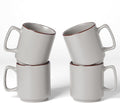 famiware Coffee Mugs Set of 4, Nebula 14oz Coffee Mugs, Ceramic Cup Set with Handle for Latte, Tea, Milk, Cappuccino, Cocoa, Light Gray-Ruum Studio Home