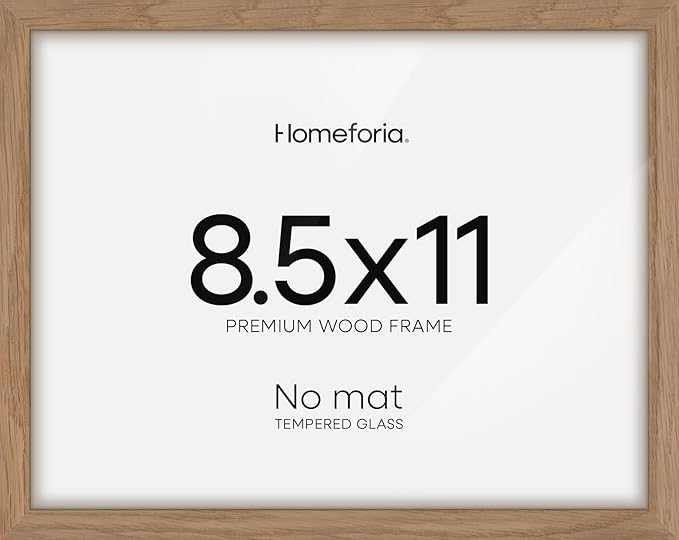 Homeforia 8.5x11 Diploma Frame Wood, High End Natural Oak 8.5x11 Certificate Frames, 11x8.5 Document Frames for Wall or Tabletop, 8.5 by 11 Award Light Wooden Frame, Tempered Glass, Wall Kit, Set of 1-Ruum Studio Home
