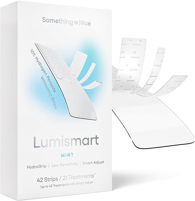 Something Nice Lumismart Whitening Strips - Dentist-Designed, Enamel Safe, up to 42 Treatments with Smart Adjust - Teeth Whitening Strips in Mint for Sensitive Teeth-Ruum Studio Home