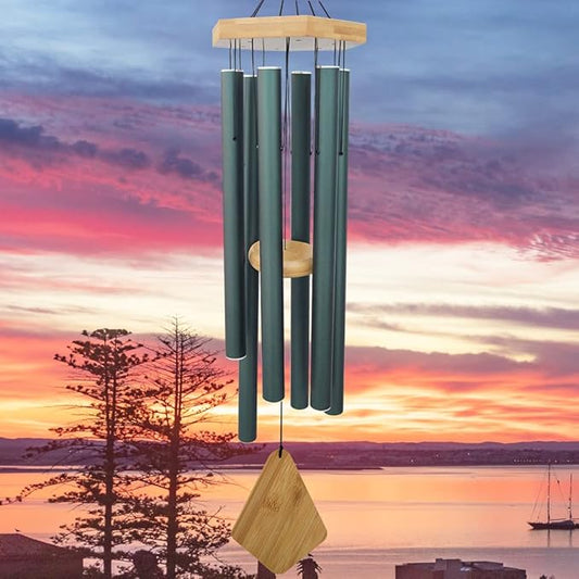 Wind Chimes Outdoor Deep Tone, 36 Inches Large WindChimes Outdoor Sympathy Windchime for Mom/Housewarming/Christmas, Garden Chimes for Outside Decoration. Green-Ruum Studio Home