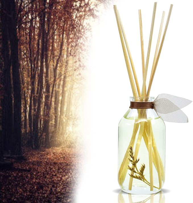 LOVSPA Reed Diffuser Set, Cashmere Woods Scented Oil Diffuser with Sticks, Home Fragrance Accessories for Bathroom Shelf Decor, Aroma Diffusers for Home or Office Fall Decor, USA Made-Ruum Studio Home