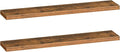 HOOBRO Floating Shelves for Wall, Wall Mounted Shelf Set of 2, 55" Hanging Shelf with Invisible Brackets, for Wall in Bathroom, Bedroom, Toilet, Kitchen, Living Room, Office, Rustic Brown BF140BJP201-Ruum Studio Home