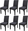 JQinHome 6 Pcs Dining Chair Slipcover,High Stretch Removable Washable Chair Seat Protector Cover for Home Party Hotel Wedding Ceremony (Grey)-Ruum Studio Home