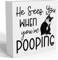 Funny Bathroom Decor Are You Pooping Cat Sign Funny Bathroom Toilet Table Decoration Funny Cat Gifts Bathroom Wall Decor Cat Gifts for Women Gifts for Cat Lovers, Bathroom Wooden Box Sign Decor-Ruum Studio Home