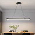 Island Lights, Linear Pendant Light LED Dimmable Hanging Light Fixture, 3000K-6500K with Remote Control,Chandeliers for Dining Room(Black,39.3IN)-Ruum Studio Home