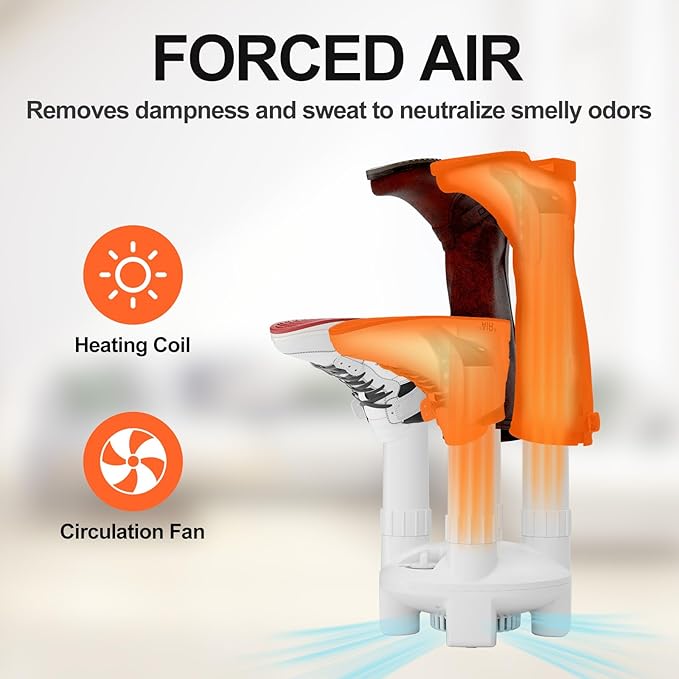 Boot Dryer, Shoe Dryer and Glove Dryer with Timer and Fan, White-Ruum Studio Home
