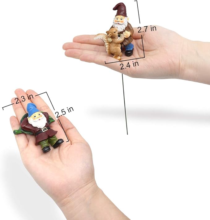 Garden Miniature Gnomes Set of 5PCS,Happy Life Gift for Outdoor Fairy Garden Yard Lawn Décor-Ruum Studio Home