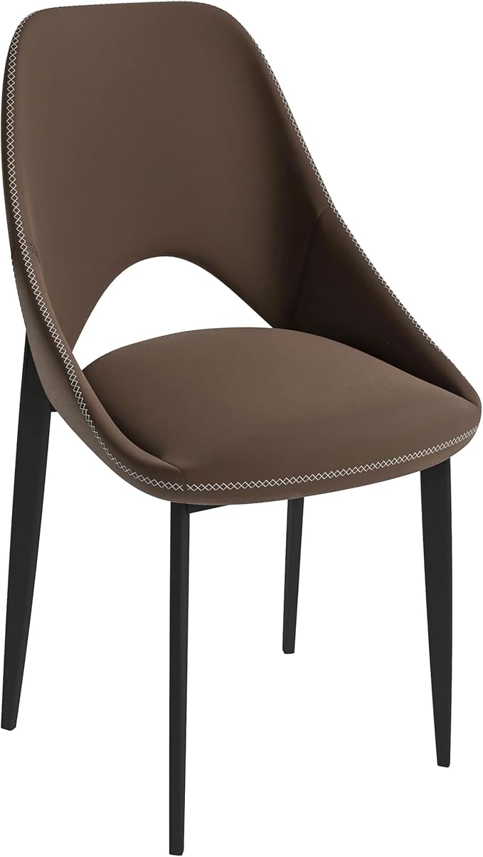 LeisureMod Amalfi Upholstered Fabric Dining Chair – Modern Side Chair with Iron Legs, Mid-Century Accent Chair for Dining Room or Kitchen-Ruum Studio Home