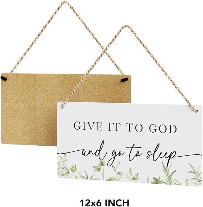 Christian Decor Give It to God And Go To Sleep Sign Rustic Bible Verse Sign Scripture Printed Wood Sign Wall Art Religious Gifts Faith Based Gifts-Ruum Studio Home