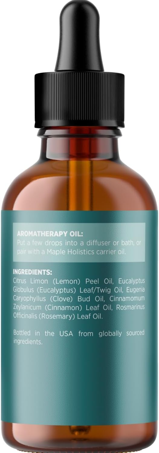Thieves Myth Pure Essential Oil Blend - Purification Essential Oil Blend for Diffuser of Undiluted Cinnamon Eucalyptus Lemon Rosemary and Clove - Cleansing Aromatherapy Diffuser Oil 2oz-Ruum Studio Home