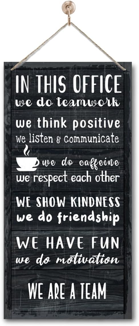 We Are A Team Office Signs Decor, In This Office Sign, Hanging Wood Sign Office Décor, Motivational Quotes Wall Décor, Office Wall Art, Human Resources Office Wall Décor, Team Gift, Gift for Leader A1-Ruum Studio Home