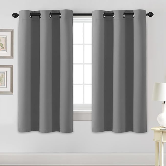 H.VERSAILTEX Blackout Curtains for Bedroom Thermal Insulated Room Darkening Living Room Curtains 63 Inch Long Grommet Privacy Protection Window Curtain Panels/Drapes for Nursery,2 Panels,Grey-Ruum Studio Home