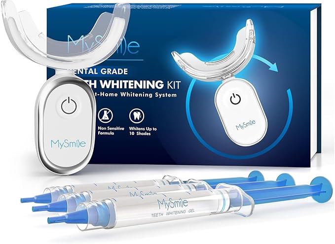 MySmile Teeth Whitening Kit for Sensitive Teeth with LED Light, 10 Min Non-Sensitive Fast Tooth Whitener, 3 Carbamide Peroxide Whitening Gel, Powerful Formula, Enamel Safe-Ruum Studio Home