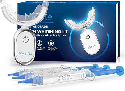 MySmile Teeth Whitening Kit for Sensitive Teeth with LED Light, 10 Min Non-Sensitive Fast Tooth Whitener, 3 Carbamide Peroxide Whitening Gel, Powerful Formula, Enamel Safe-Ruum Studio Home