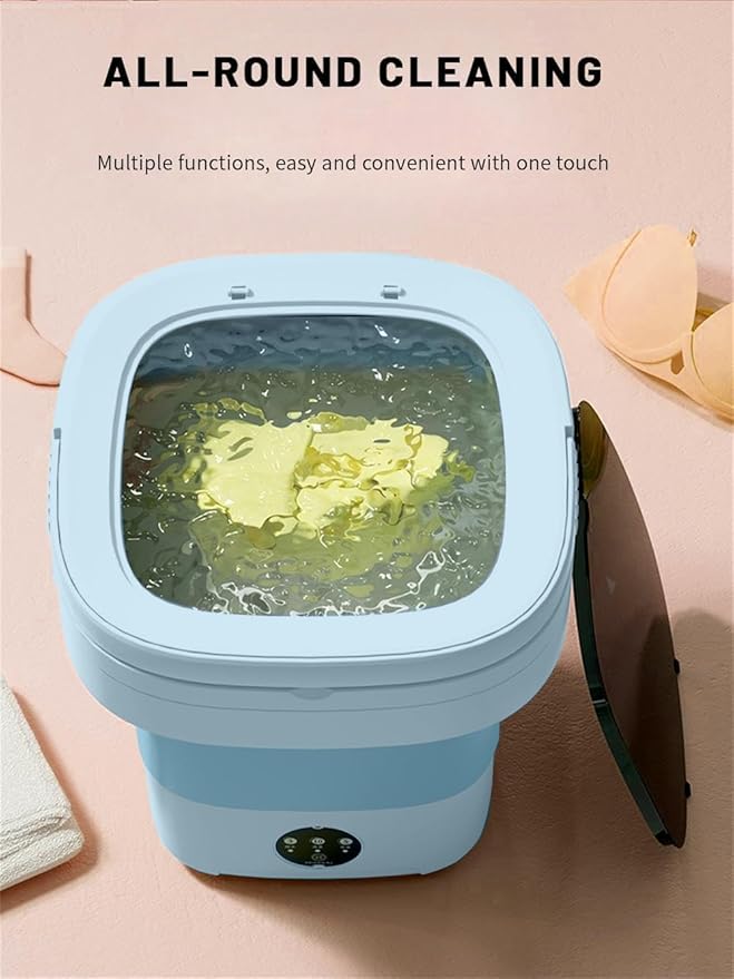 Portable Washing Machine, Mini Washer,16L Upgraded Large Capacity Foldable Washer.Deep Cleaning of Underwear, Baby Clothes and Other Small Clothes.Suitable for Apartments, Dormitories, Hotels.(Blue)-Ruum Studio Home