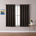 ChrisDowa Brownout Curtains 70 inches Wide for Bedroom - 2 Panels Set Extra Wide Grommet Thermal Insulated Room Darkening Curtains for Living Room (Brown, 70 x 63 Inch)-Ruum Studio Home