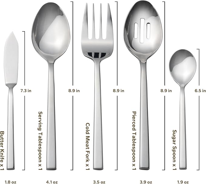 Alata Cube 65-Piece Forged Stainless Steel Flatware Set Cutlery Set with Utensil-Serving Set, Silverware Set Service for 12, Mirror Finish, Dishwasher Safe-Ruum Studio Home