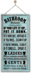 Rustic Western Bathroom Decor - Funny Wall Signs, Farmhouse Country Rules Wall Decor C1-Ruum Studio Home