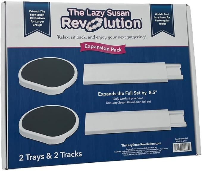 Expansion Pack - Dark Gray - 2 Straight Tracks and 2 Trays. Does not Work Without the Lazy Susan Revolution Full Set (Sold Separately).-Ruum Studio Home