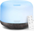 ASAKUKI 500ml Premium, Essential Oil Diffuser with Remote Control, 5 in 1 Ultrasonic Aromatherapy Fragrant Oil Humidifier Vaporizer, Timer and Auto-Off Switch Brown-Ruum Studio Home