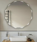 Single Beveled Edge Circle Mirror Frameless Wall Mount Bathroom Vanity Mirror, 20”-Ruum Studio Home