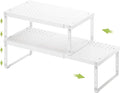 Expandable Cabinet Organizer Shelf With Adjustable Height, Stackable Kitchen Countertop Organizer Rack, Adjustable Shelf Riser For Kitchen Counter, Pantry, Cupboard, Desk, Tabletop-Ruum Studio Home