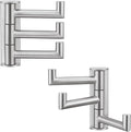 Angle Simple Swivel Towel Hooks, SUS 304 Stainless Steel Foldable Robe Hand Towel Holder for Bathroom Kitchen Wall, Brushed Nickel, 2 Pack-Ruum Studio Home