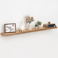 55 Inch Floating Shelves, Rustic Live Edge Elm Wood Shelves for Wall, Heavy-Duty Long Floating Shelf with Invisible Bracket, Wall Mounted Storage Shelves for Books, Bathroom, Kitchen, Natural Finish-Ruum Studio Home