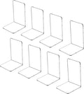 Lulonpon 8 Pieces Book Ends, Bookends, Books Stand, Books Stoppper, Clear Bookend for Shelves, Acrylic Book Ends for School, Library, Desktop Organizer ﻿-Ruum Studio Home