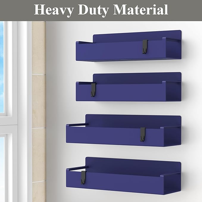 4 Pack Magnetic Spice Rack Organizer for Refrigerator and Oven, Dark Blue Fridge Organizers and Storage for Kitchen-Ruum Studio Home