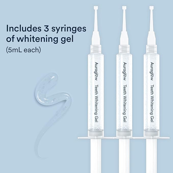 Auraglow 44% Teeth Whitening Gel Syringe Refill Pack, 44% Carbamide Peroxide, (3X) 5ml Syringes, 30 Whitening Treatments-Ruum Studio Home