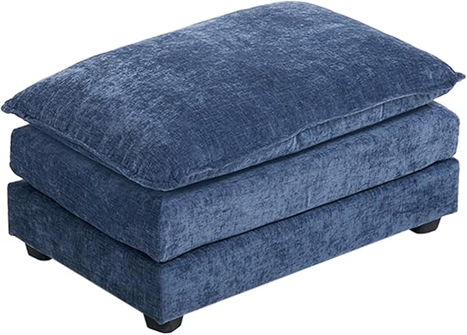 Karl home Modular Ottoman for Sectional Sofa, Chenille Comfy Upholstered Furniture for Living Room, Apartment, Studio, Office, (Ottoman, Dusty-Blue)-Ruum Studio Home