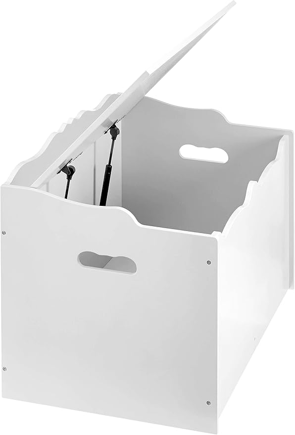 Amazon Basics Kids Toy Box, Wooden Organizer Storage Chest,White, 30" x 18" x 19"-Ruum Studio Home