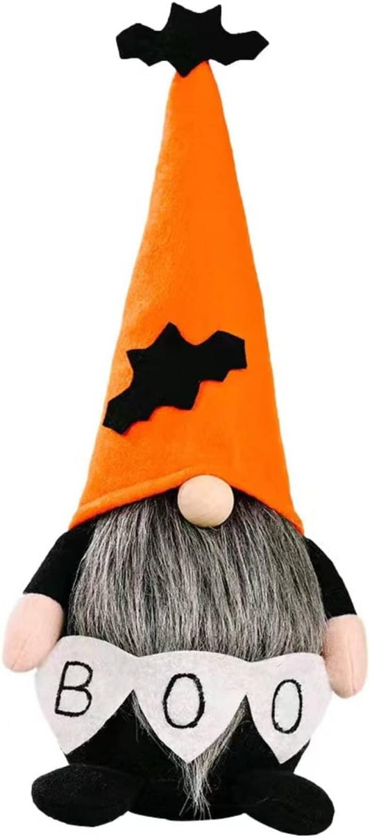 Halloween Gnomes Plush Decor,Witch Scandinavian Tomte Nisse Gnome Swedish Table Decorations Handmade Gnome Decoraion for Home,Orange-Ruum Studio Home