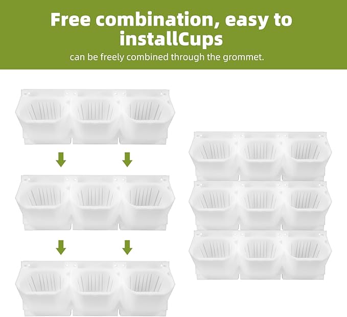 Self-Watering Vertical Wall Planter, 36 Pots Wall Mounted Garden for Indoor/Outdoor, Stackable Planter, Includes Panels, for Herbs, Flowers & Vegetables (White)-Ruum Studio Home