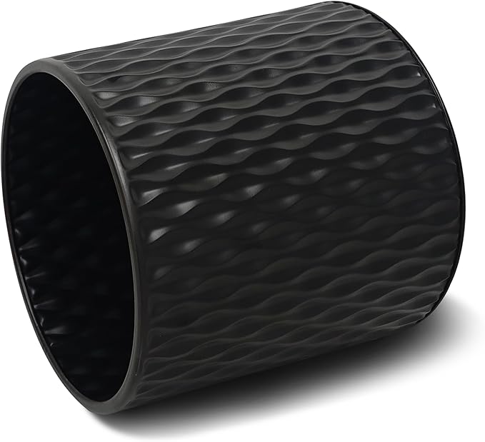 ARNIS Plants Pots with Stand, Set of 2 Planters, Unique Mid Century Decorative Metal Flower Pots with Drainage, 8.25 & 10.5 Inch, Black-Ruum Studio Home