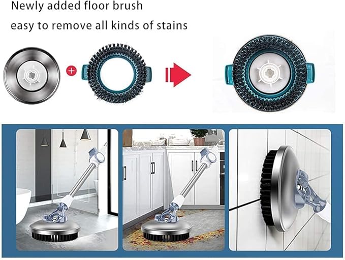 Spin Mop Bucket Deluxe 360 Spinning Floor Cleaning System with 6 Microfiber Replacement Head Refills,62" Extended Handle,4X Wheel for Home Cleaning-Ruum Studio Home