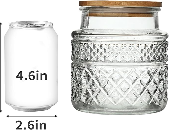 Glass Storage Jar, 38 FL OZ, Food Canisters with Bamboo Lid, Kitchen Containers Decorative Airtight Glass Jars For Cereal Nuts Snack Candy Cookies Coffee Tea-Ruum Studio Home