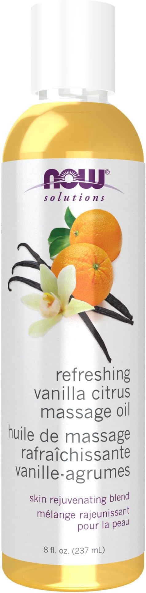 NOW Foods Solutions, Refreshing Vanilla Citrus Massage Oil, Skin Rejuvenating Blend, Supple Skin, 8-Ounce-Ruum Studio Home
