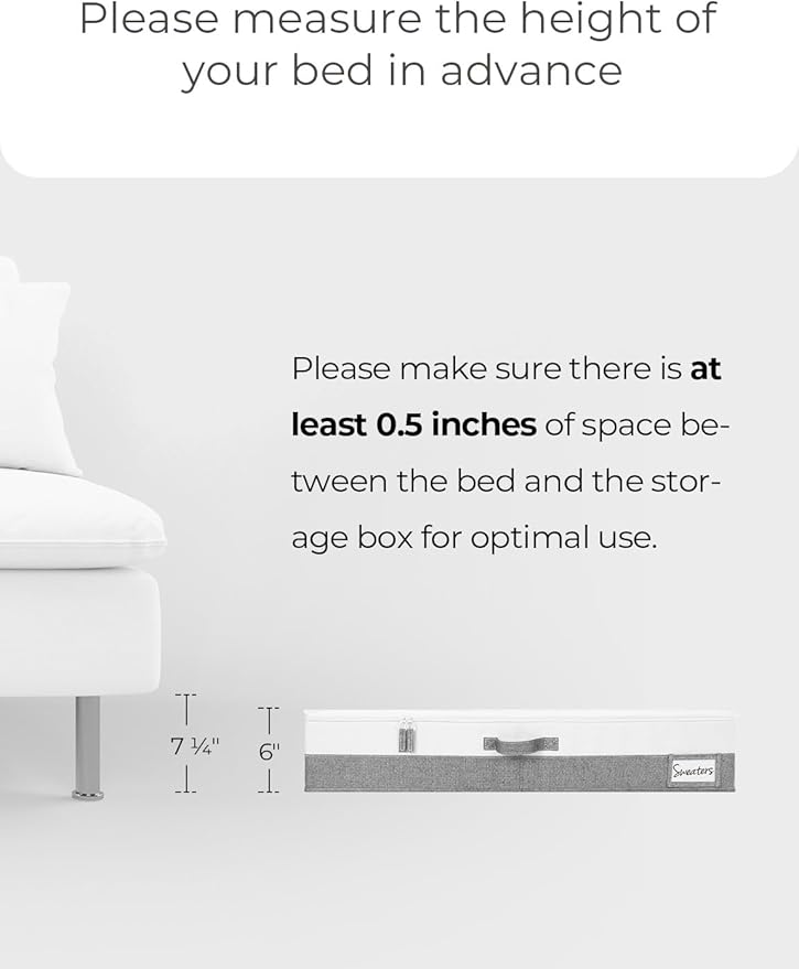 StorageWorks Large Under Bed Storage Containers with Handles and Label Holder, 2 Pack Ultra-thick Fabric Underbed Bins, Closet Organizer for Clothes, Blankets, Sweater-Ruum Studio Home