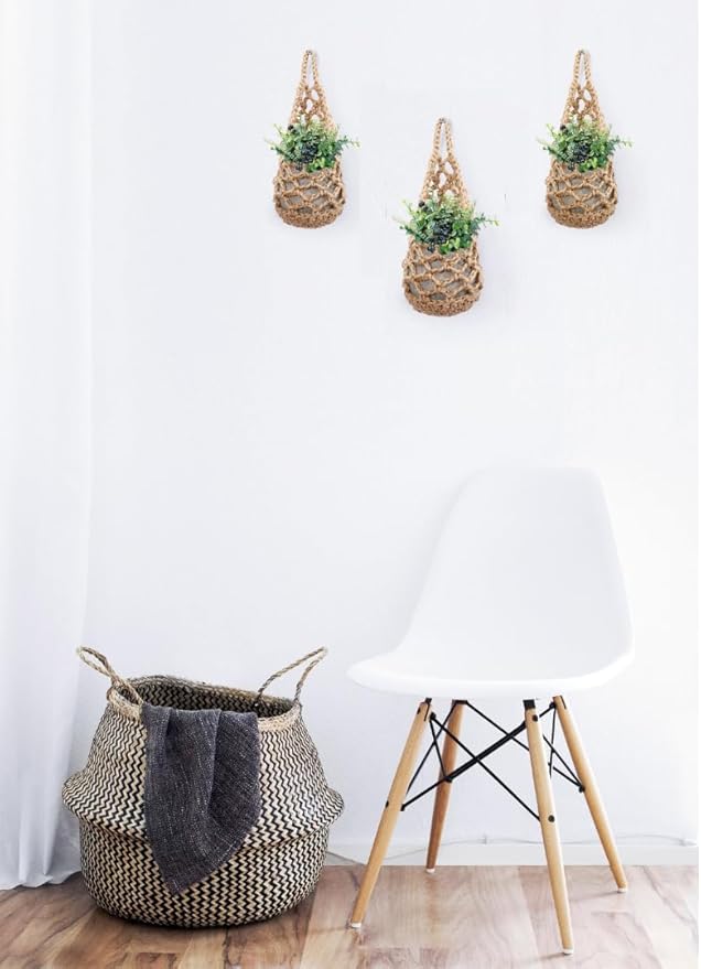 3PK Wall Planters for Indoor Plants, Macrame Plant Hanger | Wall Planter, Plant Hanger, Hanging Planter (3PK, for 4 inch Pot)-Ruum Studio Home